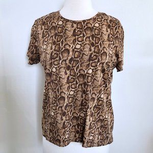 ZARA Basic Snakeskin Short Sleeve Tee